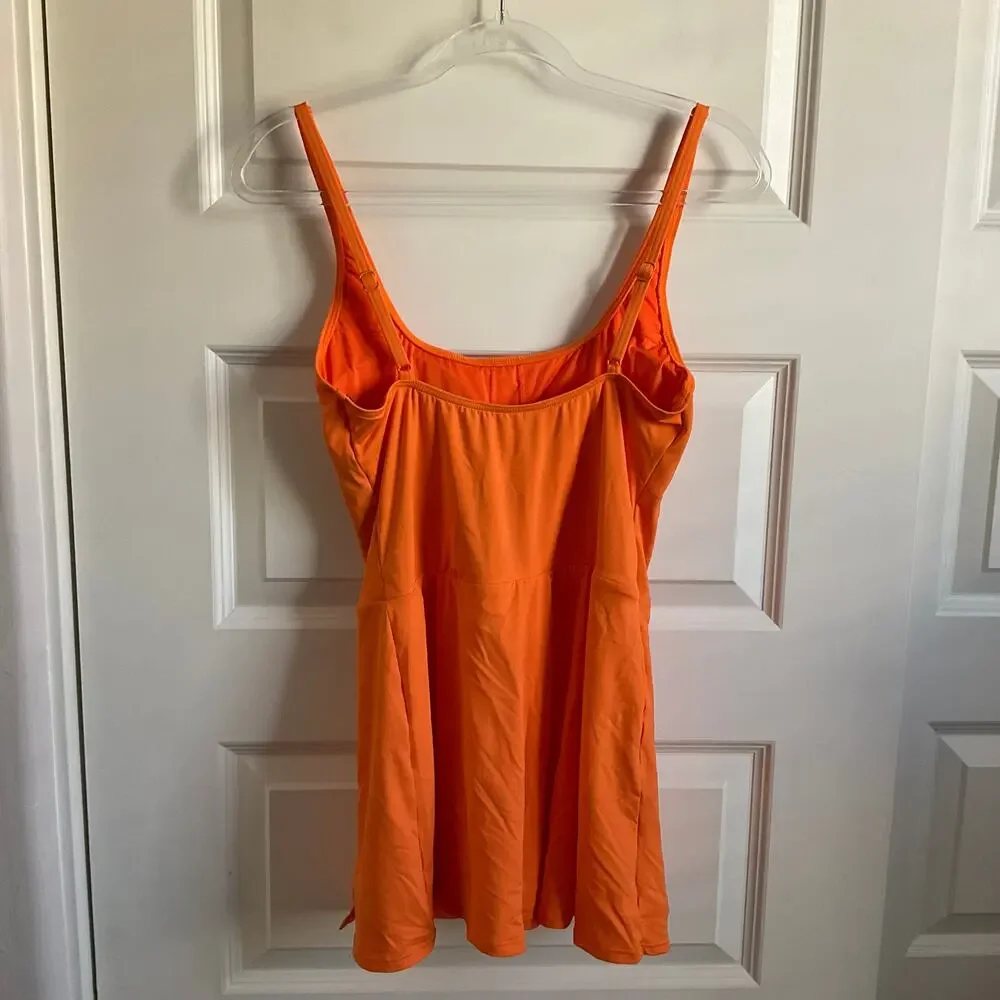 Carmen Marc Valvo Women’s Bright Orange‎ Swimsuit Dress - Size 12 - NEW